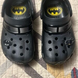 CROCS Black and Yellow Slippers with Batman Design